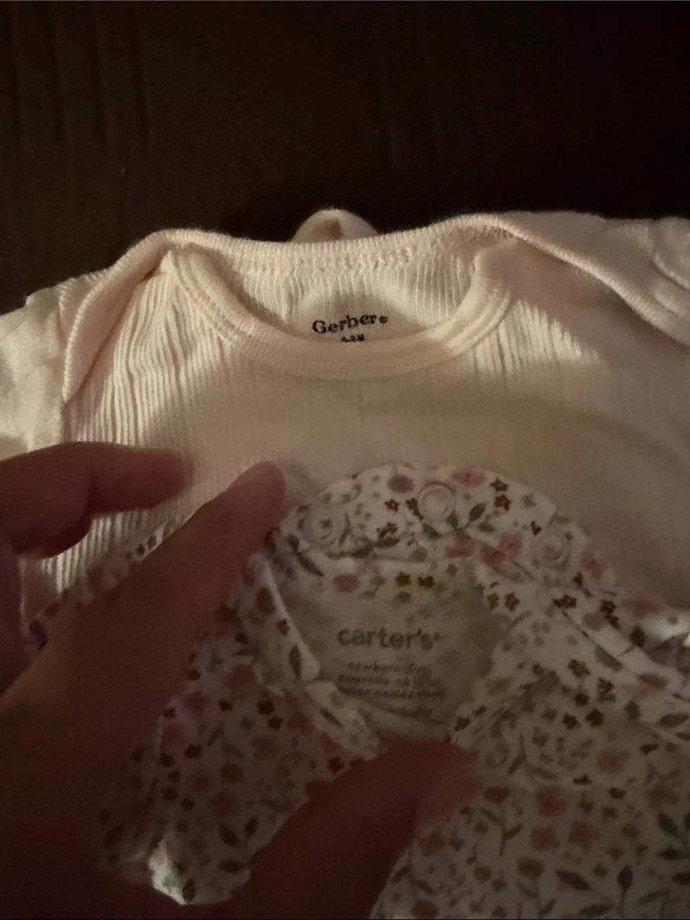 Carter's Pink Ribbed Tee & White Floral Short-Sleeve Top Set
